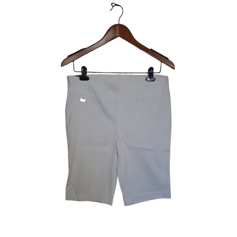NWT Womens Rafaella White Stretch Bermuda Shorts Size 10